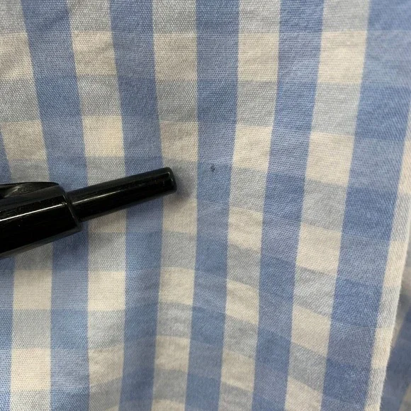 BASIC EDITIONS Shirt Womens 2X Button Up Blouse Top Plaid Long Sleeve Blue* - Picture 7 of 16